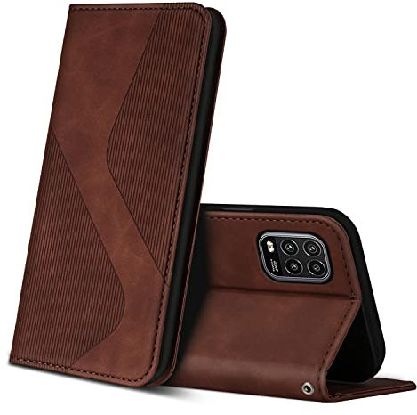 ZONNAVI Hülle für Xiaomi MI 10 Lite 5G, PU Leder Handyhülle mit Kartenfächer und Standfunktion, Lederhülle Flip Wallet Case Schutzhülle für Xiaomi MI 10 Lite 5G (Braun)