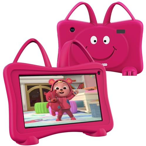 Trayoo Kids Tablet 7 Toddler Learning Tablet with WiFi, YouTube, Dual Camera, Touch Screen, Parental Control, Child Tablets for Boys Girls (Rose)