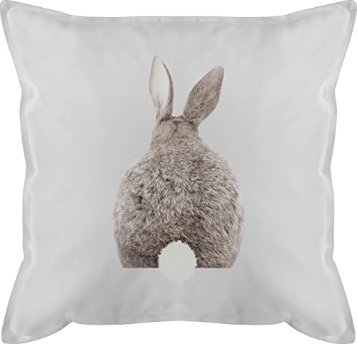 Shirtracer Kissen 50x50 - Ostern Hase I Hasen Oster Hasenmotiv I Osterhase - 50 x 50 cm - Weiß - osterkissen mit osterhasen Ostern￼ kissenbezüge häschen Kaninchen Rabbit Hasen-Hintern hasi Motiv