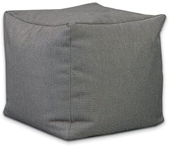 FINQA Sitzkissen Valencia 60x60x36 cm, eckig, mit EPS-Polsterung in Grau, wasserabweisend und schmutzabweisend, Sitzpouf Outdoor Boden, perfekt für Wohnzimmer