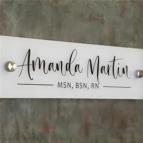 Personalisiertes 25,4 x 7 cm Wandschild Namensschild – Acryl klar Scrip Executive Desk CEO Schild, New Job Office Business Decor, Firmenförderung Geschenk