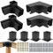 Kit de supports de pergola pour tonnelle 4 x 4 Yzzwer – Support d'angle à angle droit à 3 voies pour poutres en bois (8,9 x 8,9 cm)