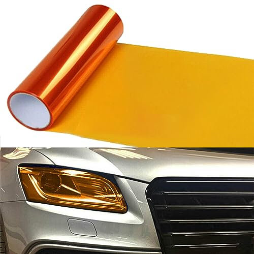 Auto Licht Tönungsfolie Auto Licht Film Aufkleber Scheinwerfer Nebelscheinwerfer getönte Farbfolien Aufkleber Auto Rauchfolie Aufkleber Abdeckung(Orange,30x150CM)