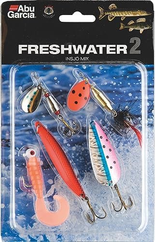 Abu Garcia Freshwater Mix 2 – Premium Lure Assortment for Pike and Perch Fishing – Includes Spinners, Spoons, and Soft Bait – Complete Freshwater Fishing Kit, Assorted Varied
