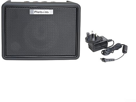 Amplificador de guitarra eléctrica, Flanger negro portátil amplificador de guitarra, guitarra eléctrica práctica Am alicates volumen, agudos, graves y medio, Reino Unido