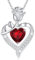 MISUMOR Halskette Damen mit Herz Anhänger Geburtsstein Schmuck Damen Weihnachten Geschenke für Frauen Freundin Mutter Geburtstag Valentinstag Hochzeitstag Muttertag Jahrestag,