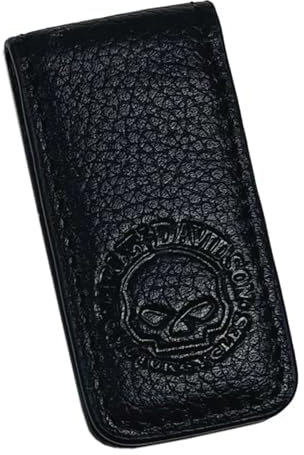 Harley-Davidson Skull Leather Money Clip Pince à billets Noir