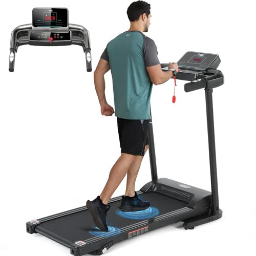 Novonova Elektrisches Laufband klappbar bis 12.8 KM/H, Laufband für zu Hause 2.0 HP leiser Elektromotor mit LED Display&12 Trainingsprogrammen& 3 Countdown-Modi, NV-T3801