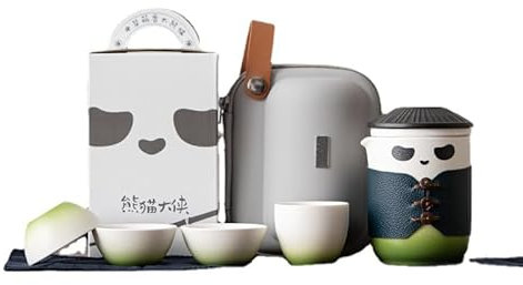 Tea Pot,Tea Kettle,Gifts for Women,Creative Panda Travel Tea Set One Pot Four Cups Kung Fu Tea Set Tea, Pot Capacity 11.7oz, Cup Capacity 2Oz (A5) (Color : A3)