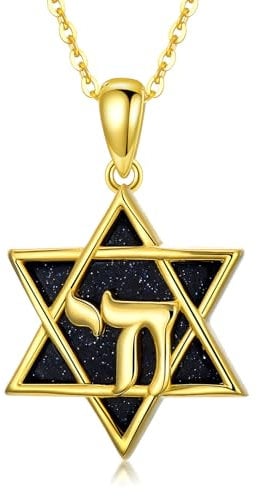 Flpruy Davidstern Kette 925 Sterling Silber Davidstern Anhänger Halskette Judische Davidstern Amulett David Schmuck Geschenk Für Damen Star of David Jewish Israel Amulet Jewelry