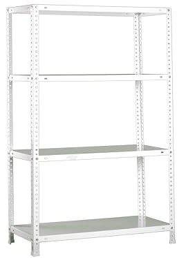 PROREGAL Schraubregal Panda MID | HxBxT 150x80x50cm | Fachlast 100kg | Weiß | Regal Standregal Werkstattregal Lagerregal Kellerregal