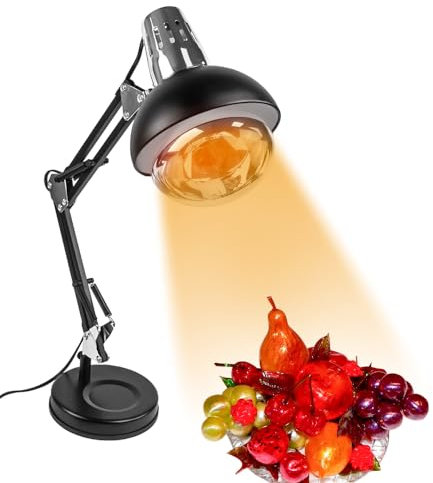DUEBEL Lampe chauffante pour la fabrication de bonbons – Chauffage de bonbons abordable parfait pour les débutants dans l'art du sucre, la pâtisserie et la confiserie – Plaqué noir et argenté