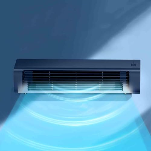SHAIRMB Mini Wall Mounted Air Curtain Fan, 2 In 1 Desk Fan, Bladeless Wall Mount Fan, Oscillating Fan Cooling Fan, Air Circulator Fan with Remote, for Home, Office, Bedroom,Grey