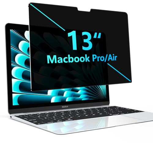 JEHOO Filtre de Confidentialité pour Apple MacBook Pro 13 Pouces (2016-2022, M1,M2) & MacBook Air 13 Pouces (2018-2021, M1), Anti Espion, Anti-Rayures Filtre ecran Confidentialité 13.3 Pouces