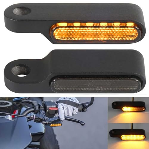 evermotor Lauflicht Motorrad LED Blinker, 12V Mini 2 Stück, 6 LED Universal Aluminiumlegierung im Feinguss, IP67 wasserdicht, E24 E-geprüft