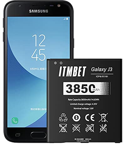 Galaxy J3 - Batteria di ricambio da 3850 mAh per Samsung Galaxy J3 2016 SM-G550F/EB-BG530BBC/J320V/J320A/J320F/J320P/J327A/J327P/J3 Emerge/EB-BG530BBE/Galaxy On5/G550T1/G5500 T