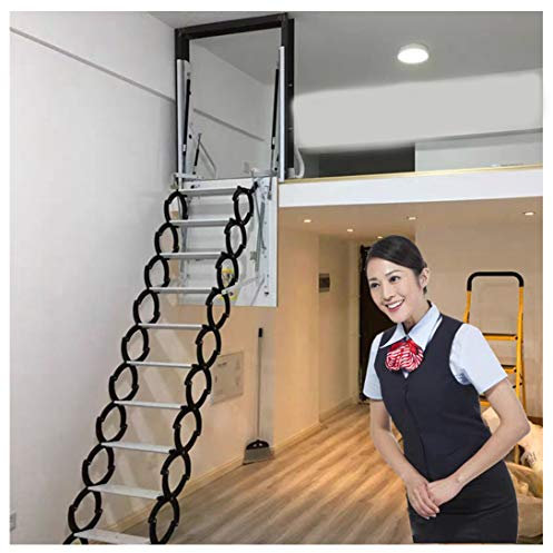 Dachtreppe mit Luke Seitenloch Dachtreppenscharnier Home einziehbare Klappleiter Kundenspezifische 1M-3M (Loch: 60 * 90cm/Höhe:3M,Legierung)