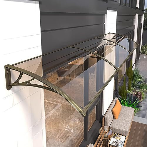 Terrassenüberdachung für die Veranda und Haustür, UV-Schutz, Polycarbonat-Abdeckung, Fenster, Regenschutz, Gartenhütte, Markisen (80 x 220 cm)