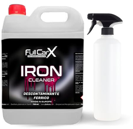 FULLCARX Iron Cleaner 5 Litres Nettoyant Jantes Voiture Décontaminant Ferreux PH Neutre Sans Acide, Nettoyage Sans Frottement Pour Jante Moto Aluminium Chromé Produit Entretien Detailing Professionnel