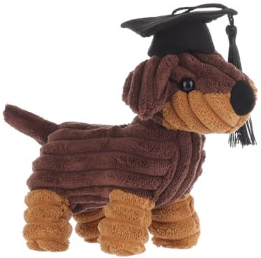 Apricot Lamb Abschluss Henry Dachshund Plüschtiere für Kinder, weiche niedliche Kuscheltier für Baby Mädchen und Jungen, Flauschige Abschluss Henry Dachshund Hund Braun 17 cm