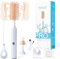 Ivywind Electric Baby Bottle Brushes for Cleaning, 3 in 1 Waterproof Silicone Baby Bottle Brush, Nipple Brush, Straw Cleaner, Two-speed Cleaning Mode, 360°Rotating Cleaning, 1200mAh, Long Handle, Pink