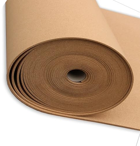 Rouleau de liège naturel haute densité pour décoration murale de maison 8 mm x 0,8 m x 4 m