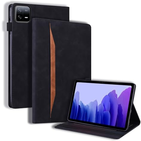 Mldjomid Étui Coque pour 12.4 Xiaomi Pad 6S Pro 12.4 Tablet 2024 Housse de Protection en Cuir PU avec Poche de Document pour Xiaomi Pad 6S Pro 12.4 2024 Tablette Cover Case, Série d'affaires Noir