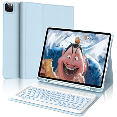 Hülle mit Tastatur für iPad Pro 12.9 6ª 2022 /5ª 2021/4ª 2020/3ª 2018 Gen