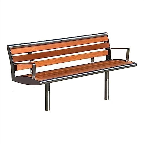 Gartenbänke, Parkbank für den Außenbereich mit Rückenlehne und Armlehne, 3-Sitzer-Terrassenbank mit Stahlrahmen und Beinen, langlebiger Freizeitstuhl für den Außenbereich für Rasen, Pool, Ho