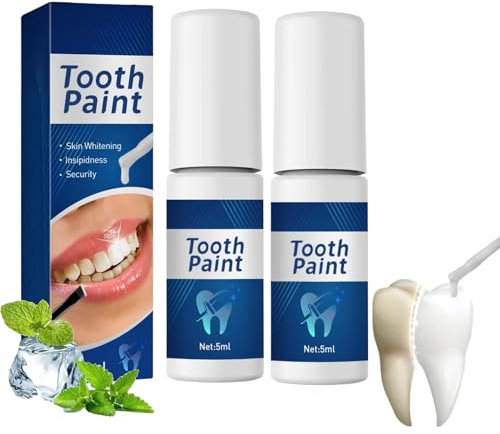 Lacca dentale sbiancante istantanea, vernice sbiancante per denti, smalto per denti bianco rigido, vernice sbiancante per denti (2 pcs)