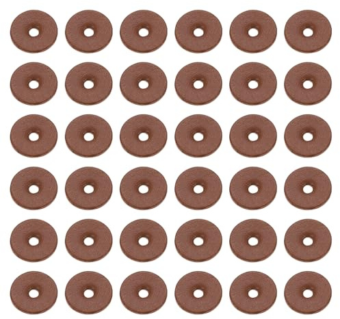 PATIKIL Leather Washers, 150pcs Leather Handle Washers Spacer Cushion 1.5 mm Thick Round for Knife Handle Hammer Hatchet Badge Bicycle Seat Crafts, 12mm, Reddish Brown