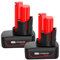 Lot de 2 batteries de rechange M12 8 Ah compatibles avec outils électriques Milwaukee 12 V 48-11-2410, 48-11-2420, 48-11-2411, 48-11-2401, 48-11-2402