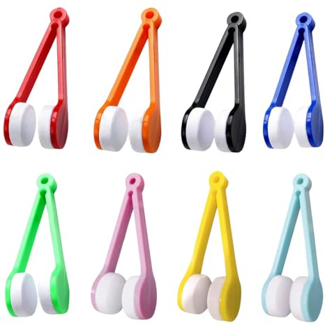 8 Stücke Brillenreinigungsbürste, Mini Tragbare Brillenreiniger Original Kratzer BrillenreinigungsgeräTGläser Weiche Bürsten-Reinigungs-Clip Brillenreiniger Brillenputztuch Bürsten-Reinigungs-Clip