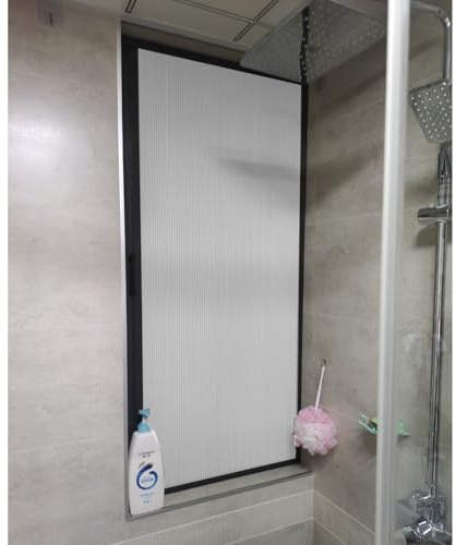 Fenster Faltschiebefenster Ohne Bohren für Badezimmer, Schiebefenster mit Verdunkelungsrollo, Horizontales Schiebefenster für Mehr Privatsphäre(22x24in/55x60cm)