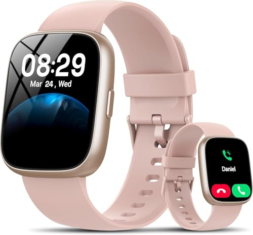 Montre Connectée Femme Homme, 1,83 HD Smartwatch avec Appel Bluetooth, Alexa Intégrée, Etanche IP68 montre connectee, 120+ Sportifs, Smart Watch avec SpO2/Sommeil/Fréquence Cardiaque/Podometre, Rose
