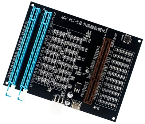 Oxxggkao Computerreparaturtool zum Testen fehlerhafter GPUs in AGP und PCIE 16X Steckplätzen mit visuellen Anzeigen AGP PCIE Grafikkartentester