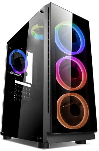 GER-POL TOP Gaming PC | Intel CORE i5 | AMD Radeon RX | 16GB RAM | SSD + HDD 2TB | WLAN | Windows 11 | RGB Gaming Computer