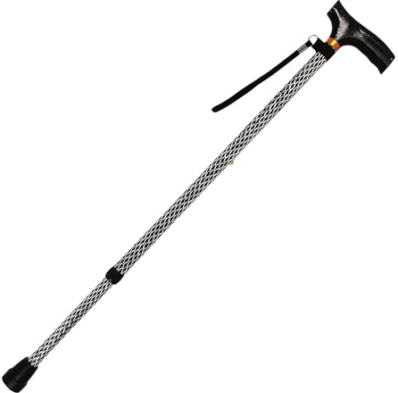 Homecraft Coloured Walking Sticks, Height-Adjustable Walking Stick for Stability and Support, Etched Black