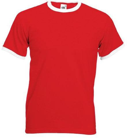Ringer T-Shirt, Farbe:Red/White;Größe:L