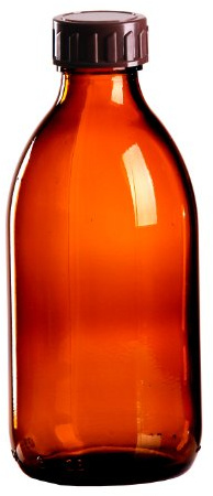 25 x Braunglasflasche 250ml / Medizinflasche inkl. Standard-Schraubverschluss braun DIN 28