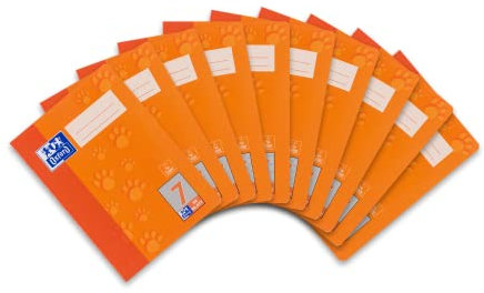 Oxford Schulheft A5, 32 Blatt, Lineatur 7, kariert, 10 Stück