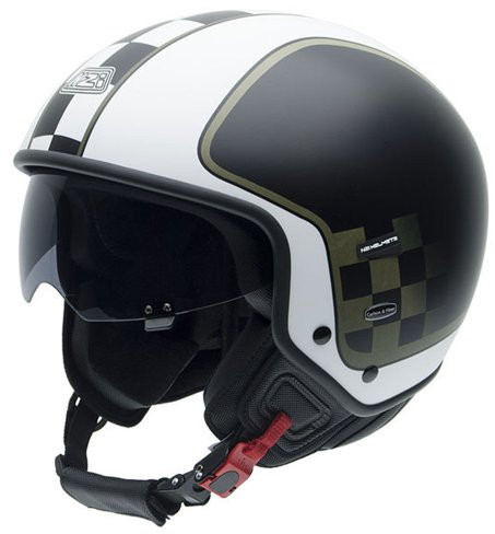 NZI Citycenter Style Motorradhelm, Weiß/Schwarz/Gold, 55-56 cm