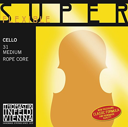 Thomastik Einzelsaite für Cello 4/4 Superflexible - C-Saite Stahlseilkern, Chrom umsponnen, mittel