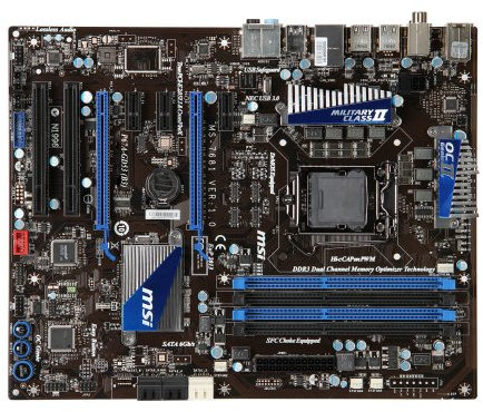 MSI P67A-GD53 (B3) Mainboard Sockel 1155 ATX 4X DDR3 Speicher max. 32GB (2X PCI, 2X PCI-e x16, 4X SATA 2, 2X SATA 3, 2X USB 3.0)