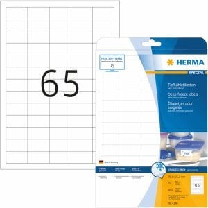 HERMA Tiefkühletiketten weiß 38,1x21,2mm Special A4 VE=1625 Stück