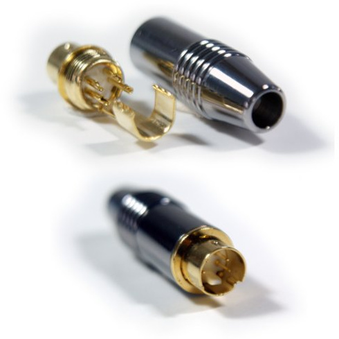 4 PIN - Mini DIN Male Solder Connector - S-Video SVHS Miniature TV/DVD Round Plug - Loops