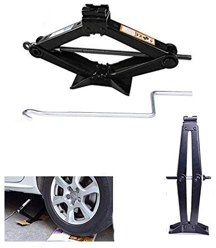 2 TONNE Scheren Lift Up Jack für Auto Van Garage mit verchromtem Kurbel Speed Griff Max 35,6 cm