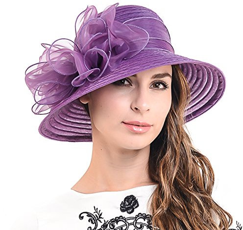 Ascot Derby Bowler Église Capelines Robe Partie Chapeaux S051 (Violet)