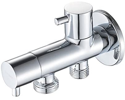 GRIFEMA Válvula escuadra para bidé WC, Latón, Metal, 3/8-1/2, Plata
