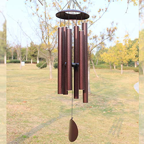 Windspiel, für den Außenbereich, groß, tiefer Ton, 114 cm, großes Windspiel, für den Außenbereich geeignet, Gedenk-Windspiel, groß für Gartendekoration, Kupferadern